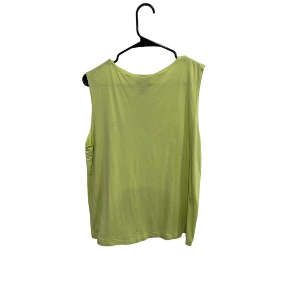 Morgan Cole Sleeveless Tank Top Lime Green Sz XL Crewneck Casual Essentials - Picture 2 of 9